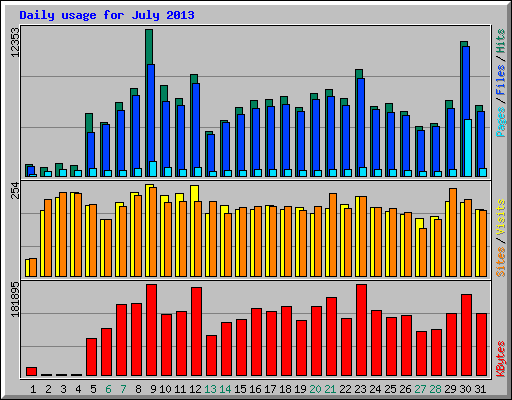 Daily usage for July 2013