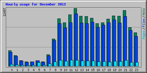 Hourly usage for December 2012