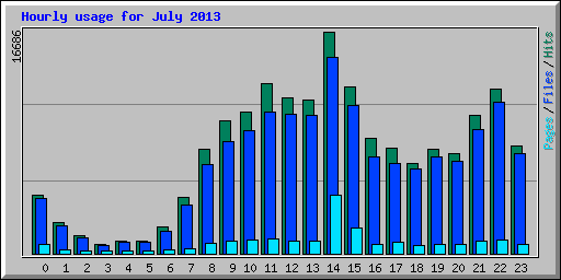 Hourly usage for July 2013